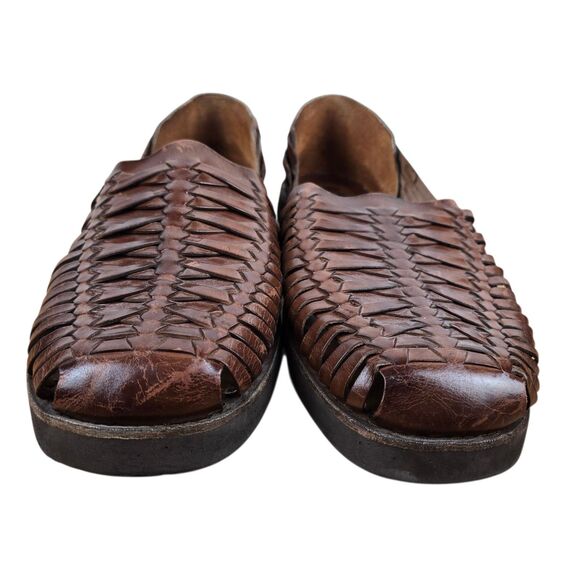 Sunsteps Fisherman Huarache Sandals Men's Sz 10 Brown Hand Woven Weave - Picture 4 of 11